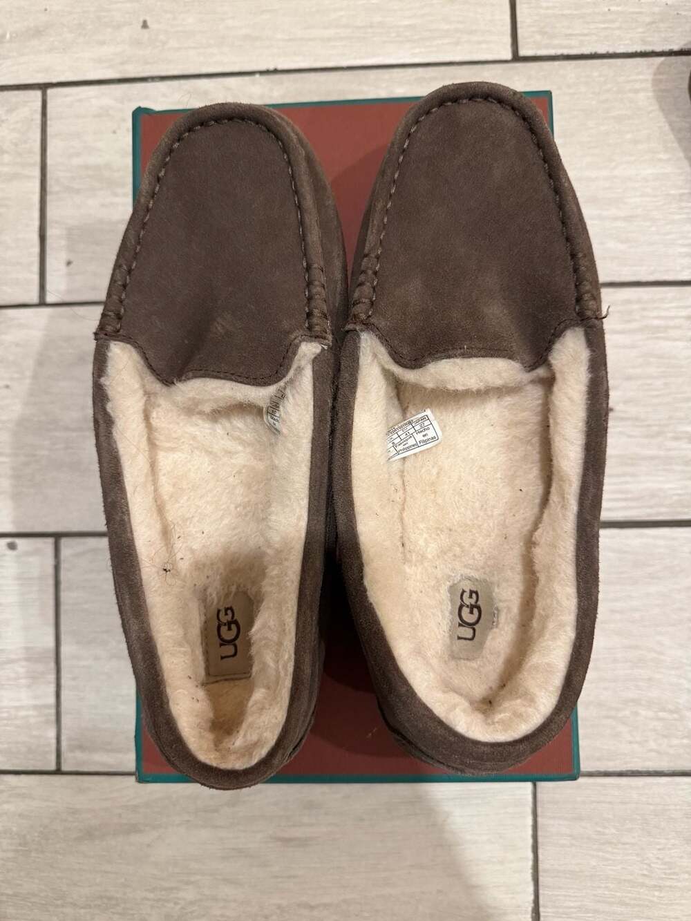 UGG Ansley Slipper Size 10 Espresso Brown Suede Shearling